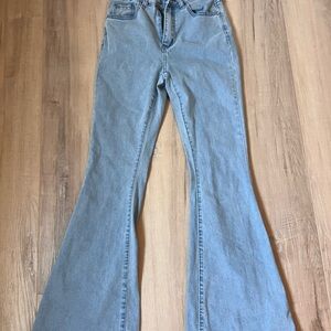 SHEIN Light Blue Flare Jeans